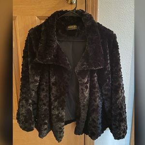Black Jayley faux fur coat